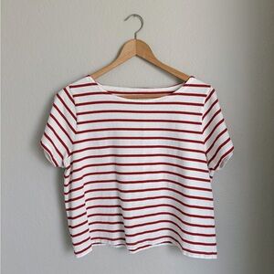 Madewell Setlist Boxy Tee in Red Stripe
